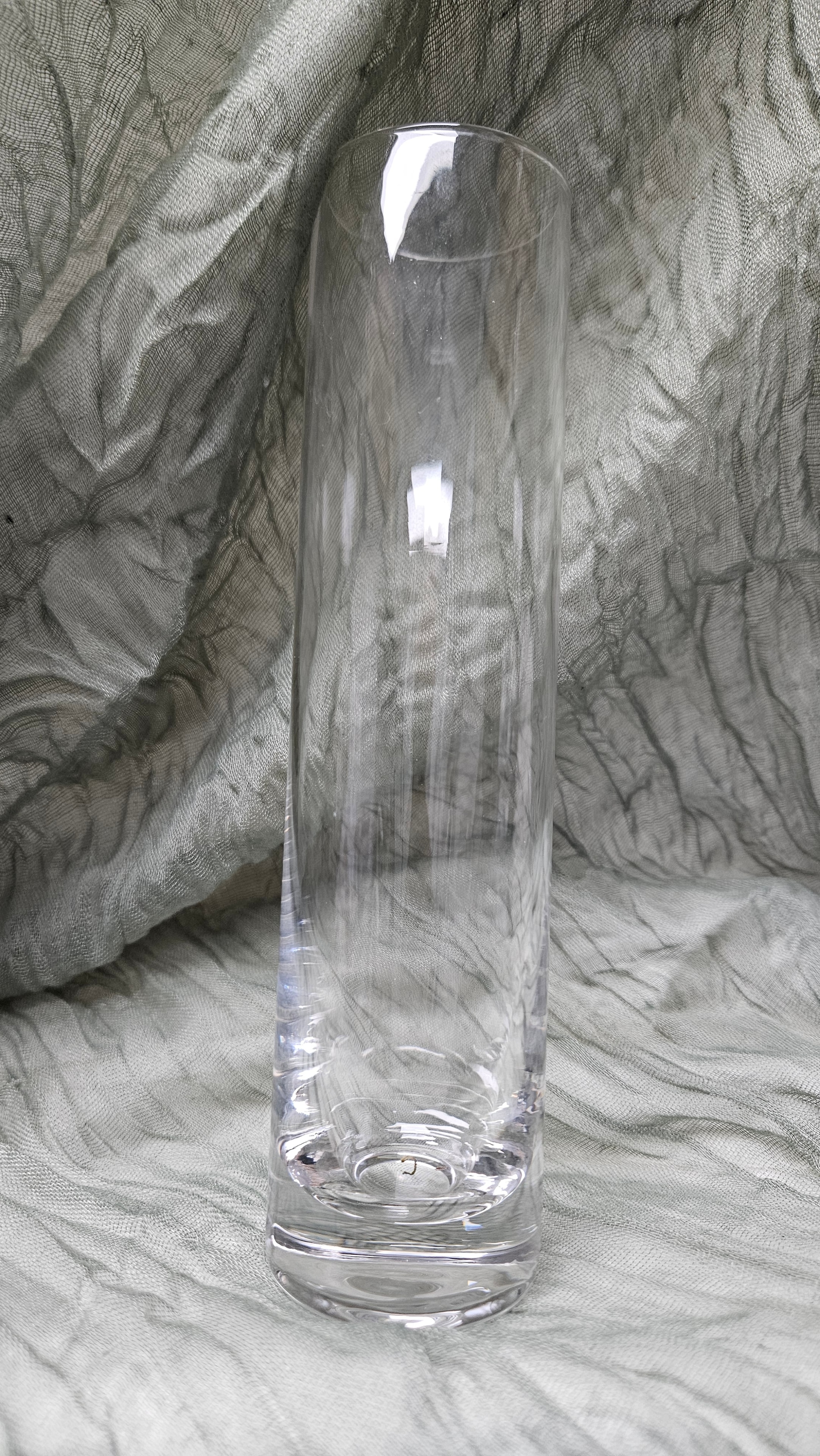 Clear Glass Bud Vase 7"