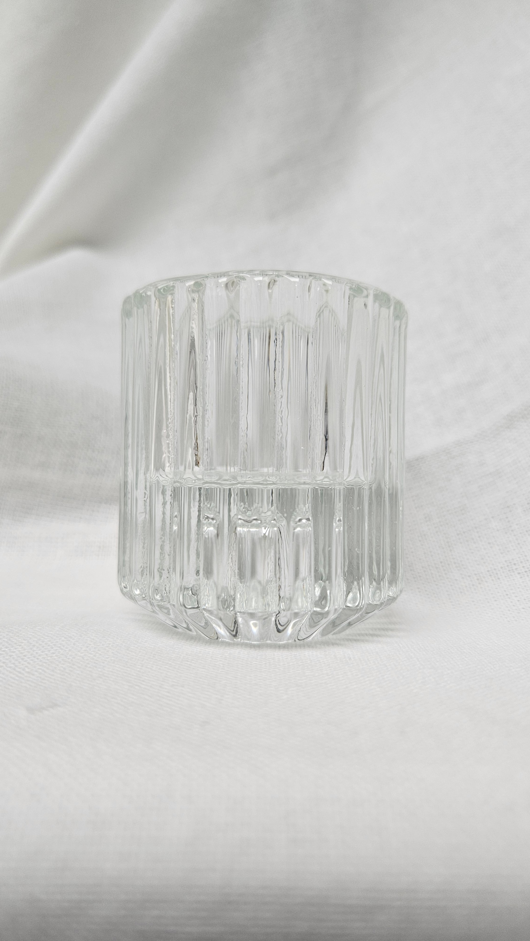 Ribbed Glass Votive Holder